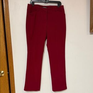 3/$15 Express Editor Wine Red Flat Front Wide Straight Leg Stretch Dress Pant